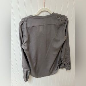 Calvin Klein Women's Modern Essentials Roll Tab Button Front Top